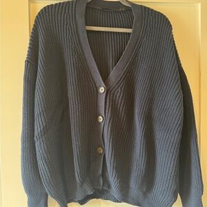Jenni Kayne Cotton Cocoon Navy Sweater